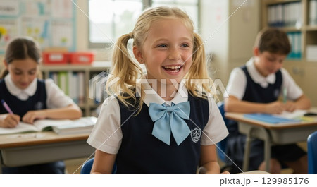 インターナショナルスクールの白人少女 129985176