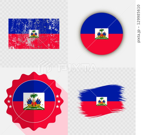 Haiti National Flag Icon Collection. 129985610