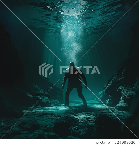 水中の男性 水中の男性 129985620