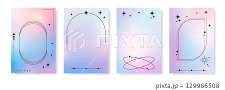 Modern vertical templates with pastel gradient backgrounds 129986508