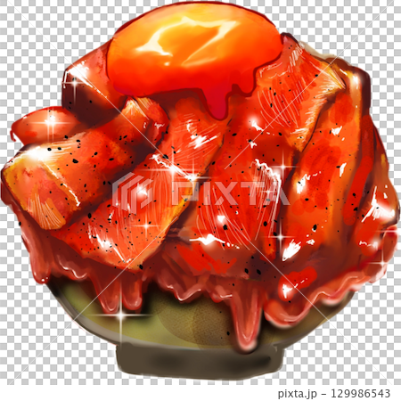 烤牛肉碗西餐碗插畫 烤牛肉碗西餐碗插畫 129986543