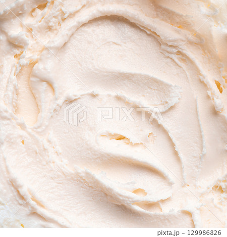 White vanilla ice cream texture 129986826