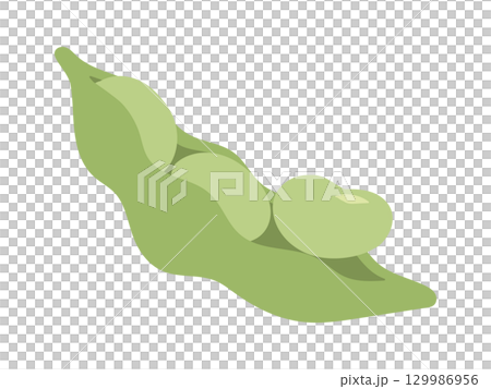 夏のおつまみにぴったりなかわいい枝豆のイラスト 129986956