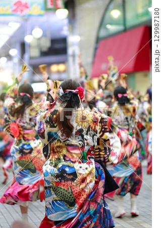 帯屋町で踊るよさこい祭り 帯屋町で踊るよさこい祭り 129987180