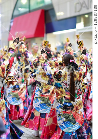 帯屋町で踊るよさこい祭り 帯屋町で踊るよさこい祭り 129987189