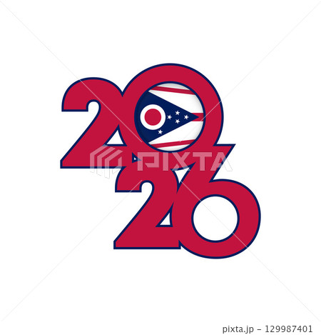 2026 banner with Ohio flag inside. 2026 banner with Ohio flag inside. 129987401