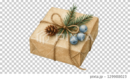 水彩聖誕禮物盒 129988023