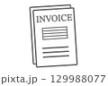請求書INVOICEを示すビジネス書類アイコンのイラスト 129988077