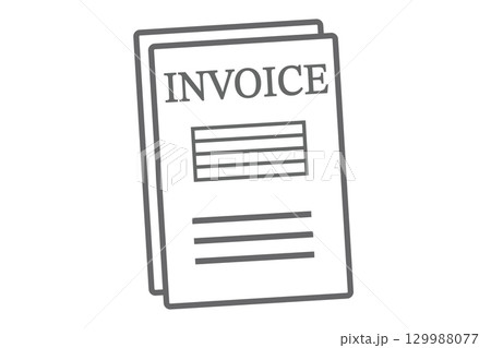 請求書INVOICEを示すビジネス書類アイコンのイラスト 129988077