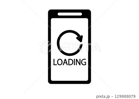 ロード中を示すスマホ画面 129988079