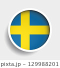 Flag of Sweden, round icon with shadow, national symbol 129988201