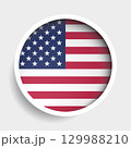 Flag of USA, round icon with shadow, national symbol 129988210