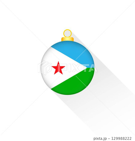 Djibouti National Flag Christmas Decoration. 129988222