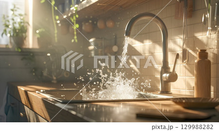 清潔な流し台 129988282
