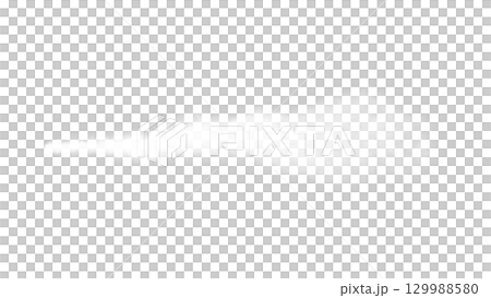 Realistic smoke or fog cloud, condensation trail airplane, car or rocket. Isolated on transparent background. White steam flow, mist. Missile or bullet trail. Jet aircraft track. Png 129988580