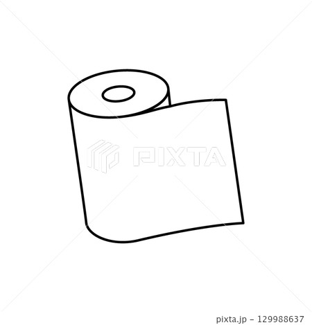 Paper napkin outline symbols. Hygiene toilet paper. Vector illustration 129988637