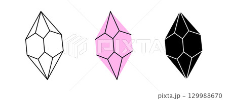 Mineral crystal. Mystical esoteric crystal. Vector illustration Mineral crystal. Mystical esoteric crystal. Vector illustration 129988670