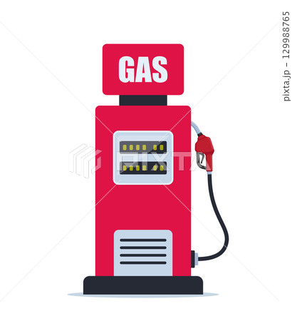Gas or petrol station. Gas station pump with fuel nozzle of petrol pump. Gasoline, oil, fuel, diesel pump. Vector illustration. Gas or petrol station. Gas station pump with fuel nozzle of petrol pump. Gasoline, oil, fuel, diesel pump. Vector illustration. 129988765