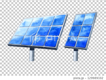 Solar battery PV panel clip art watercolor. Alternative generator energy isolated illustration. Concept renewable green energetic resources. For web sites design, composition environmental protection Solar battery PV panel clip art watercolor. Alternative generator energy isolated illustration. Concept renewable green energetic resources. For web sites design, composition environmental protection 129989102