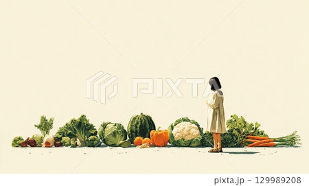 野菜と女性 129989208