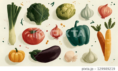 色々な野菜のイラスト 129989219