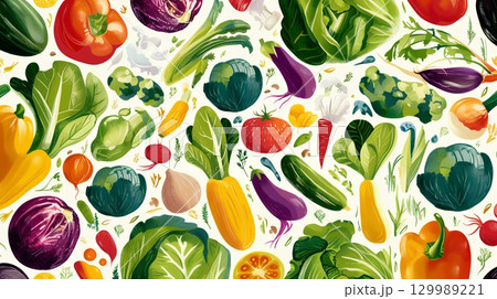 色々な野菜のパターン 129989221