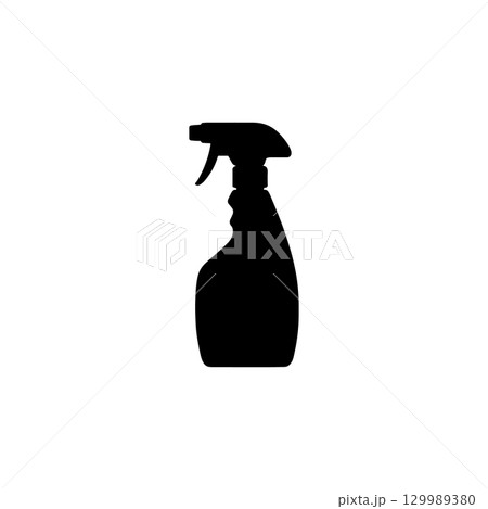 silhouette of a spray bottle on white background silhouette of a spray bottle on white background 129989380