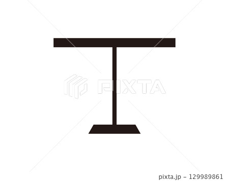 黒色のテーブルのアイコンのイラスト 129989861