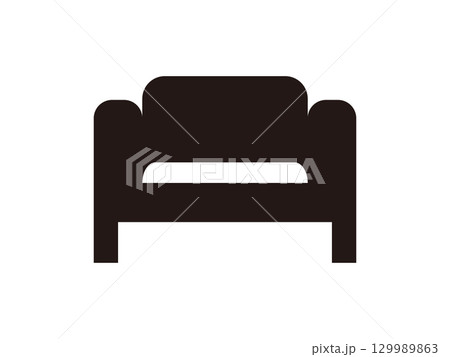 黒色のソファのアイコンのイラスト 129989863
