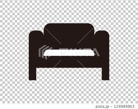 黒色のソファのアイコンのイラスト 129989863