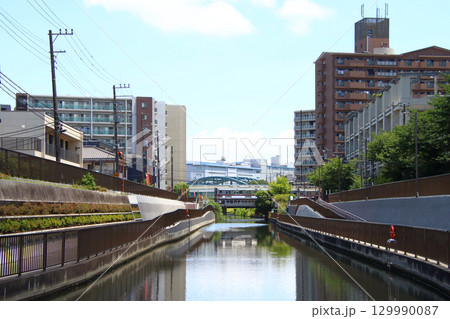 北十間川を渡る東武亀戸線10050系電車（東京都江東区） 129990087