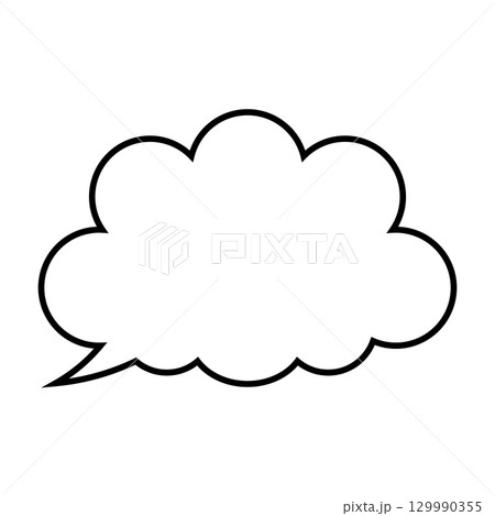 シンプルな吹き出しのイラスト　もこもこ 129990355