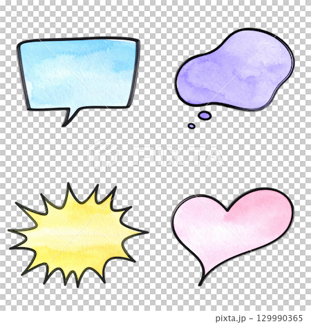 Watercolor speech bubble set 129990365
