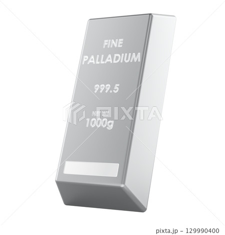 Palladium bar 1000g fine 999.5. 3D rendering Palladium bar 1000g fine 999.5. 3D rendering 129990400