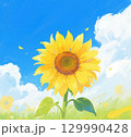 青空とひまわり 129990428