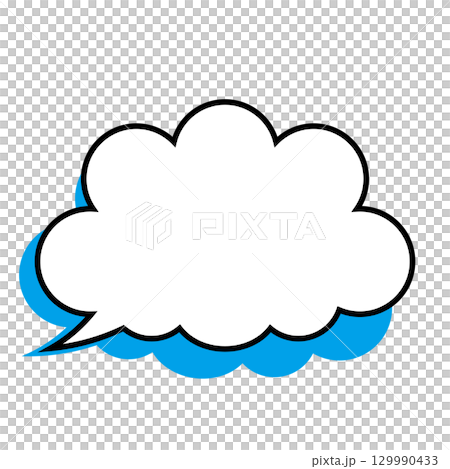 シンプルな吹き出しのイラスト　もこもこ 129990433