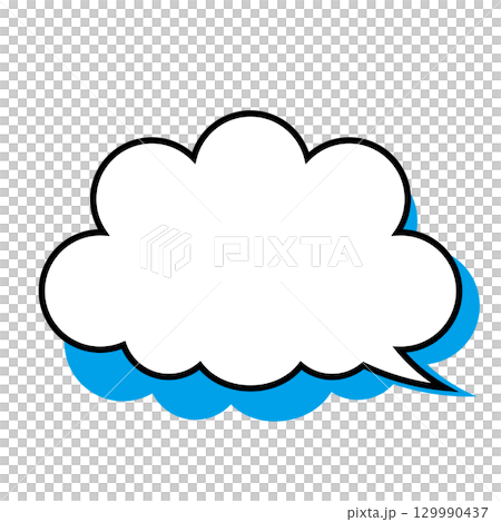 シンプルな吹き出しのイラスト　もこもこ 129990437