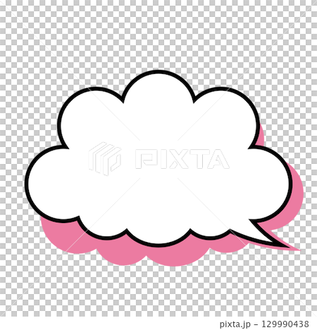 シンプルな吹き出しのイラスト　もこもこ 129990438