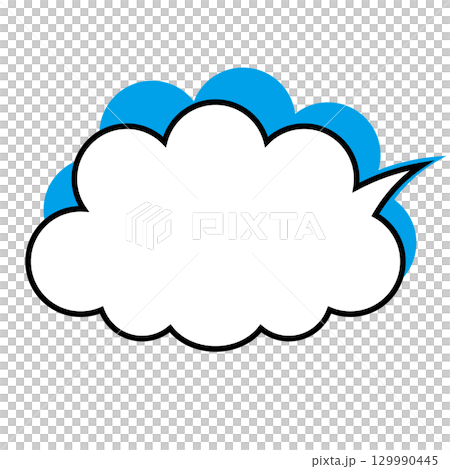 シンプルな吹き出しのイラスト　もこもこ 129990445