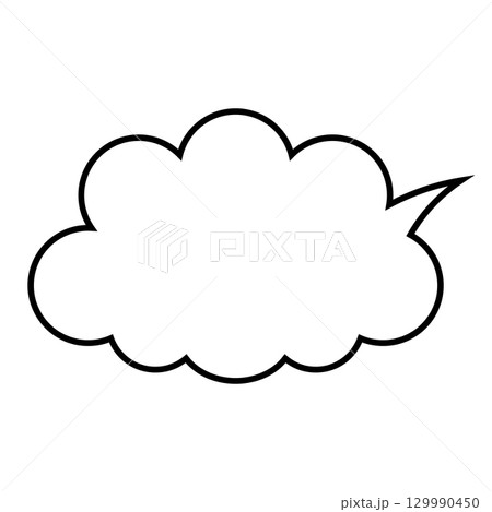 シンプルな吹き出しのイラスト　もこもこ 129990450