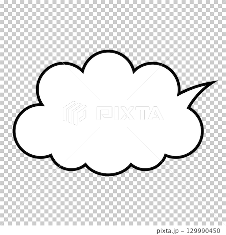 シンプルな吹き出しのイラスト　もこもこ 129990450