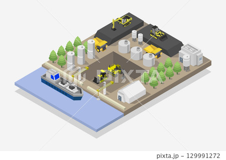 Isometric seaport Isometric seaport 129991272
