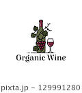 Organic natural winery logo design on white background 129991280