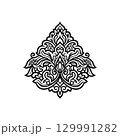 Arabic oriental floral vector design element. Abstract flower symbol and logo in ornamental Islamic style 129991282