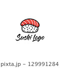 Simple Japan Sushi Logo Design on white background 129991284