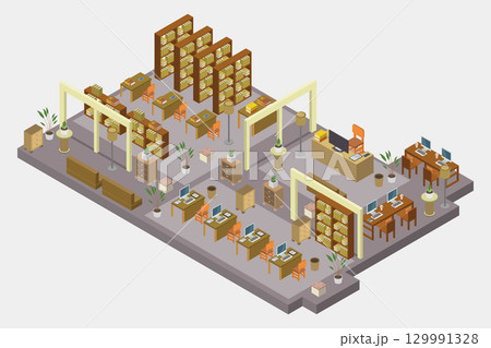 Isometric Warehouse 129991328