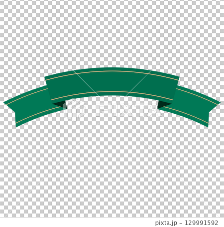 A simple and stylish illustration of a beautiful arch with a green ribbon A simple and stylish illustration of a beautiful arch with a green ribbon 129991592