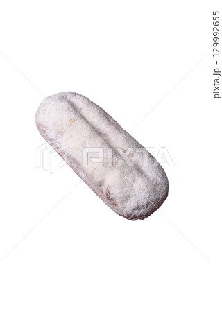 Christmas Stollen, a German sweet cake with marzipan and fruit. Winter Christmas Stollen 129992655
