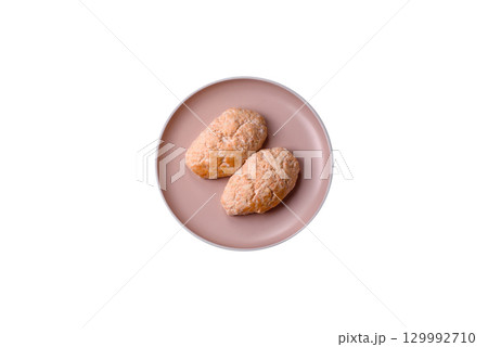 Steamed fish or chicken cutlets or meatballs with salt and spices. Fish cutlets Steamed fish or chicken cutlets or meatballs with salt and spices. Fish cutlets 129992710