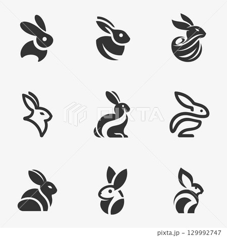 Distinctive Rabbit Ink Logo Design Distinctive Rabbit Ink Logo Design 129992747